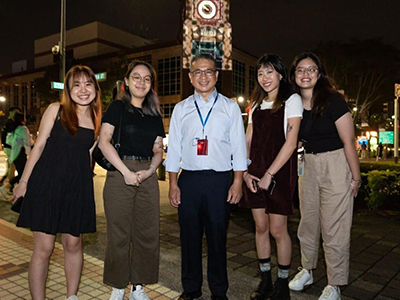 MPP students partnered the National Heritage Board to project their work onto the Stamford Court Clock Tower