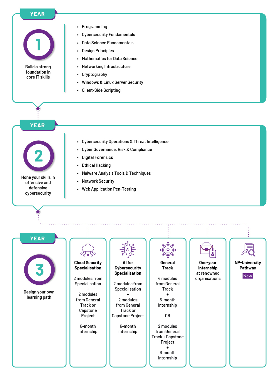 Image of  infographic for Diploma in Cybersecurity & Digital Forensics (CSF)