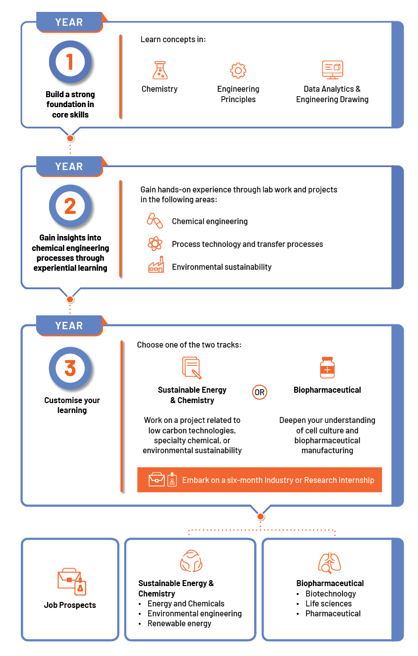 Infographic for Diploma in Chemical & Biomolecular Engineering