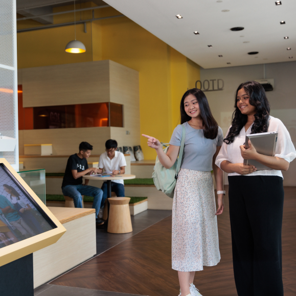 Students at Student visitor centre